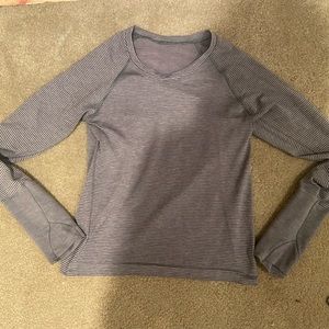 lululemon long sleeve striped swifty tech cropped